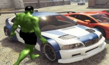 Jogo de carro acorrentado vs Hulk