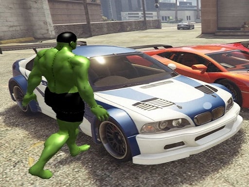 Jogo de carro acorrentado vs Hulk