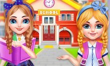 Irmãs gêmeas de volta à escola