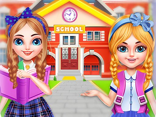 Irmãs gêmeas de volta à escola
