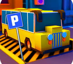 Cidade de estacionamento de ônibus 3D