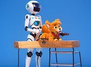 Livro para colorir: robô e cachorro